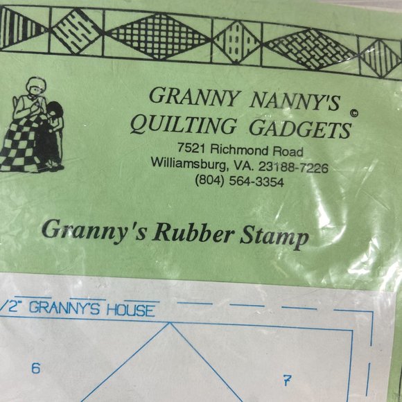 Granny Nanny's Quilting Gadgets Packet of 1 Rubber Stamp Quilting from 1991 New - Picture 3 of 5